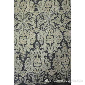 100%Polyester Golden Embroidered Mesh Fabric